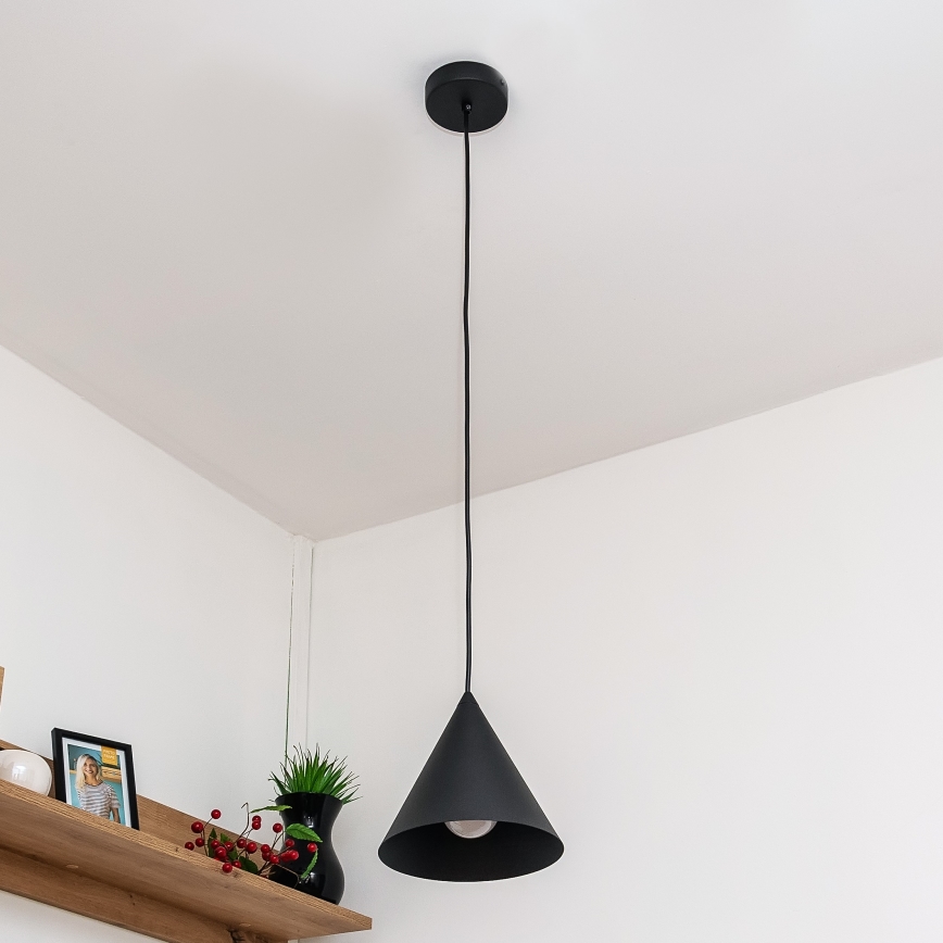 Hängeleuchte ETNA II mit Kabelaufhängung, 1x E27/15W/230V, Ø 18,5 cm, schwarz