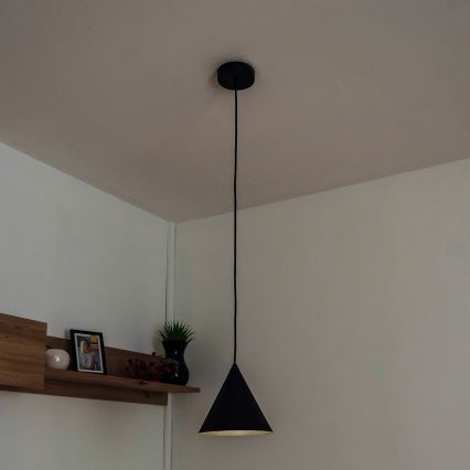 Hängeleuchte ETNA II mit Kabelaufhängung, 1x E27/15W/230V, Ø 18,5 cm, schwarz