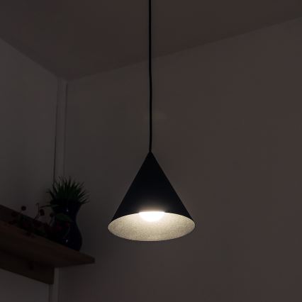 Hängeleuchte ETNA II mit Kabelaufhängung, 1x E27/15W/230V, Ø 18,5 cm, schwarz