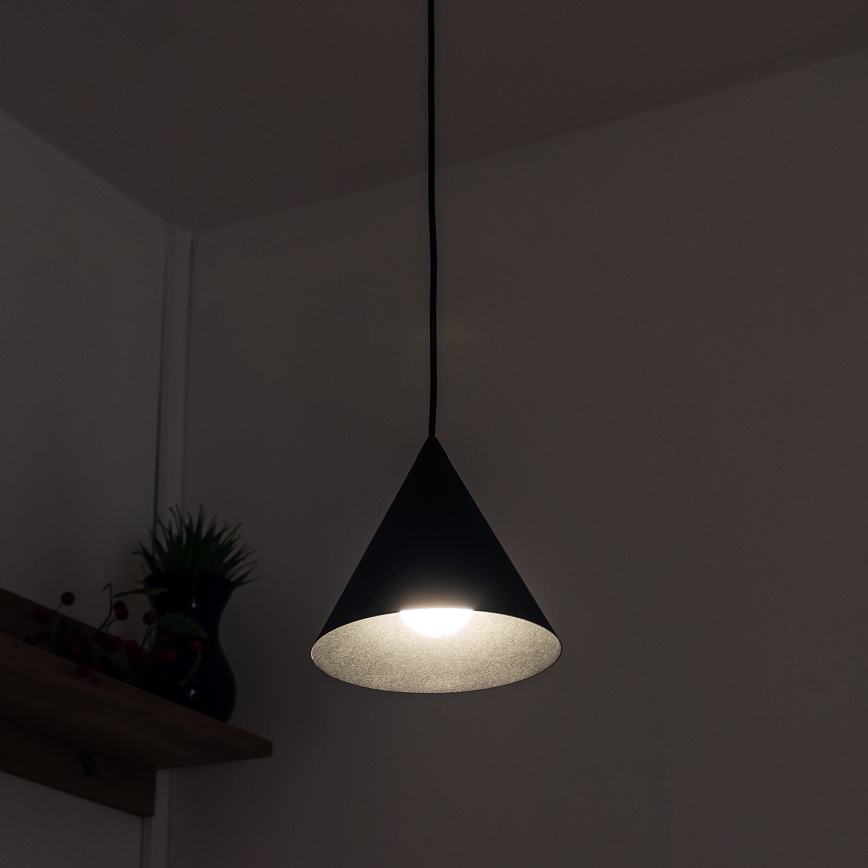Hängeleuchte ETNA II mit Kabelaufhängung, 1x E27/15W/230V, Ø 18,5 cm, schwarz