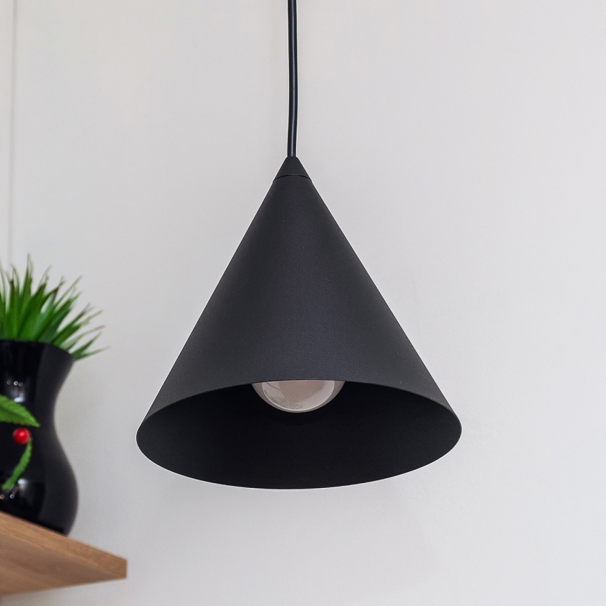 Hängeleuchte ETNA II mit Kabelaufhängung, 1x E27/15W/230V, Ø 18,5 cm, schwarz