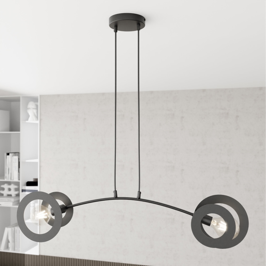 Hängeleuchte EUFORIA 2xE27/15W/230V schwarz