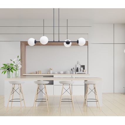 Hängeleuchte FIRA 4xE27/60W/230V schwarz