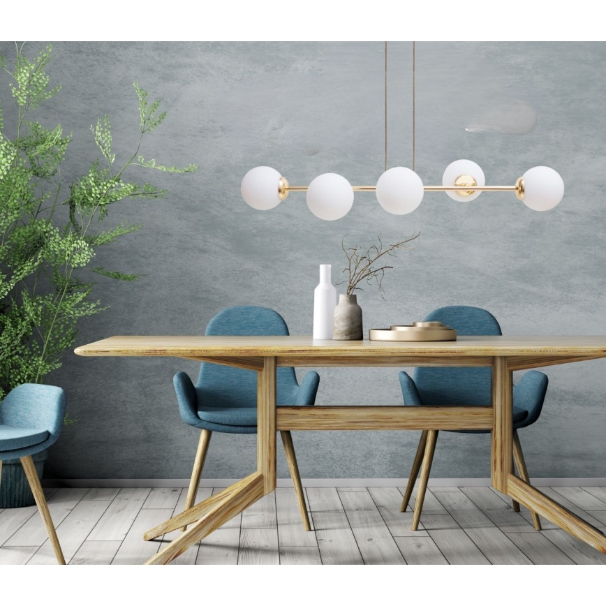 Hängeleuchte FIRA 5xE27/60W/230V golden