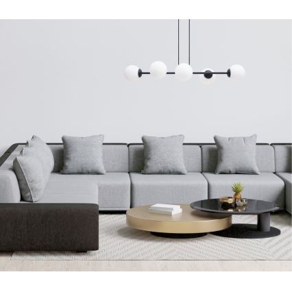 Hängeleuchte FIRA 5xE27/60W/230V schwarz