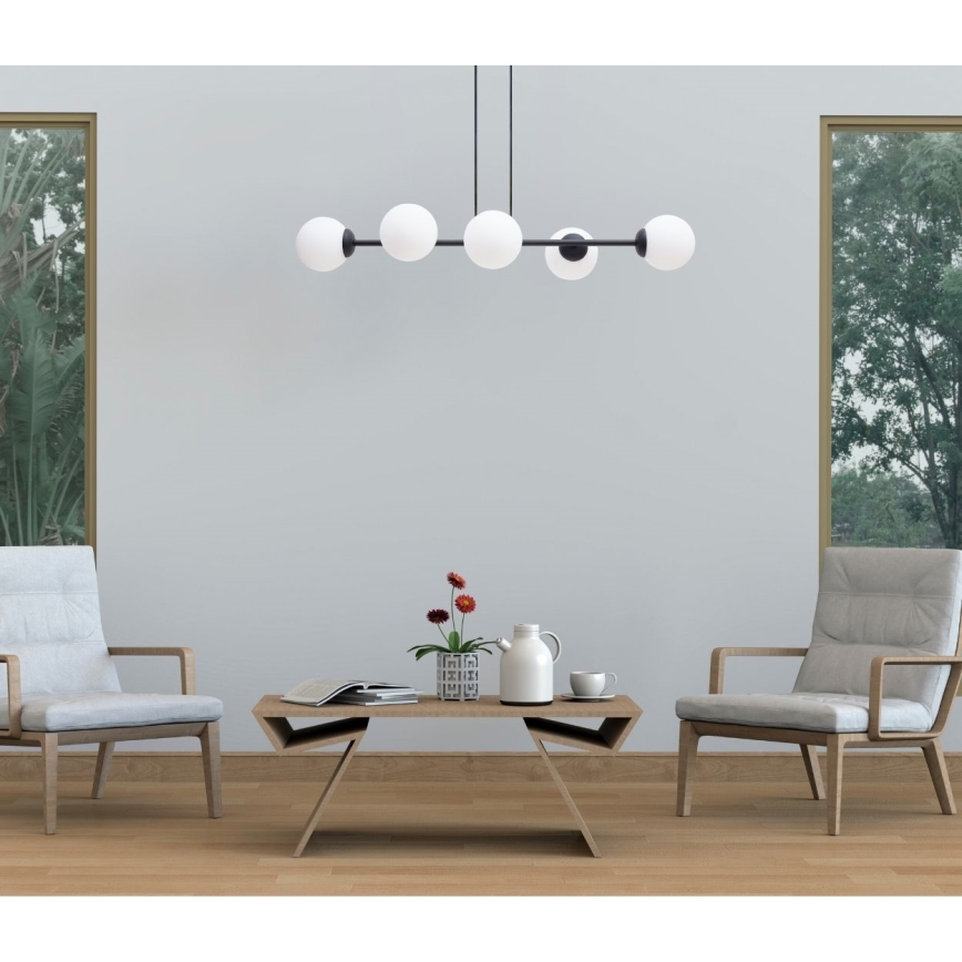 Hängeleuchte FIRA 5xE27/60W/230V schwarz