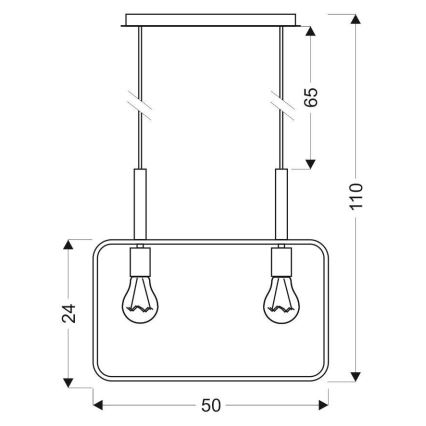 Hängeleuchte FRAME 2xE27/60W/230V schwarz