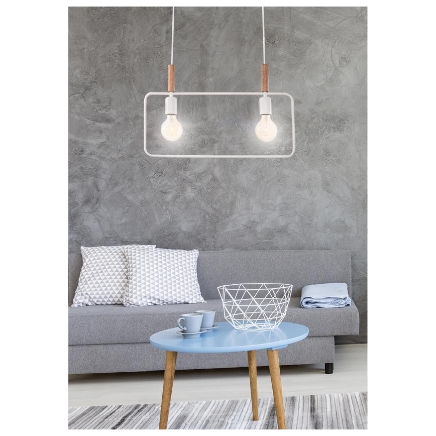 Hängeleuchte FRAME 2xE27/60W/230V weiß