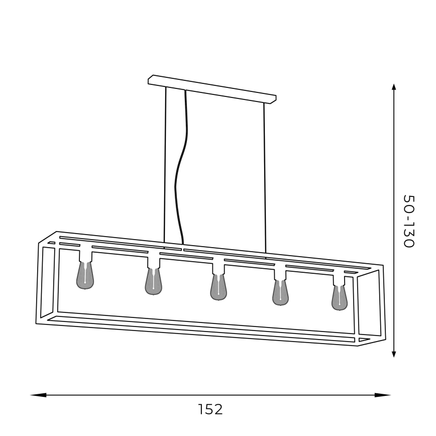 Hängeleuchte FRAME 5xE27/60W/230V schwarz