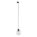 Hängeleuchte für 1-Phasen-Schienensystem CUBUS 1xE27/15W/230V schwarz/klar