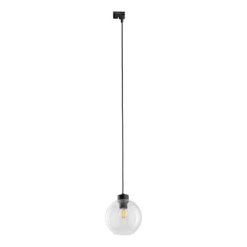 Hängeleuchte für 1-Phasen-Schienensystem CUBUS 1xE27/15W/230V schwarz/klar