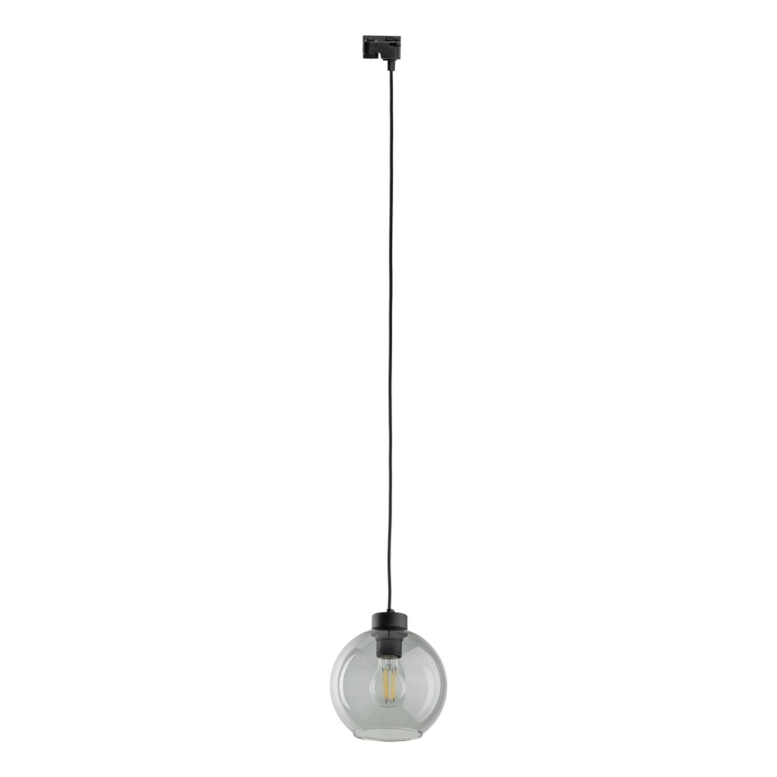 Hängeleuchte für 1-Phasen-Schienensystem CUBUS 1xE27/15W/230V schwarz/rauchig schwarz