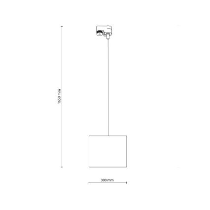 Hängeleuchte für 1-Phasen-Schienensystem TRACER 1xE27/15W/230V d 30 cm schwarz/grau