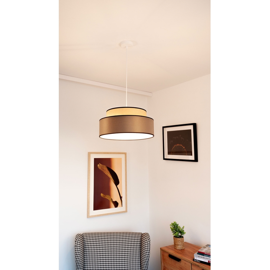 Hängeleuchte GRACE 1xE27/60W/230V beige/braun