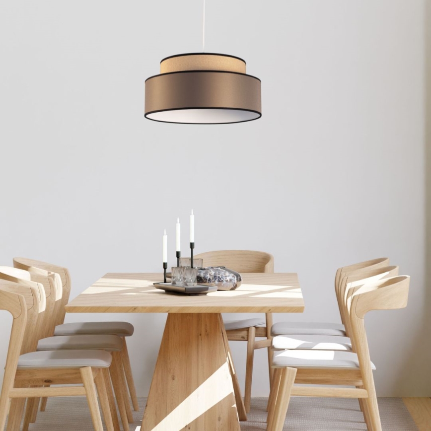 Hängeleuchte GRACE 1xE27/60W/230V beige/braun