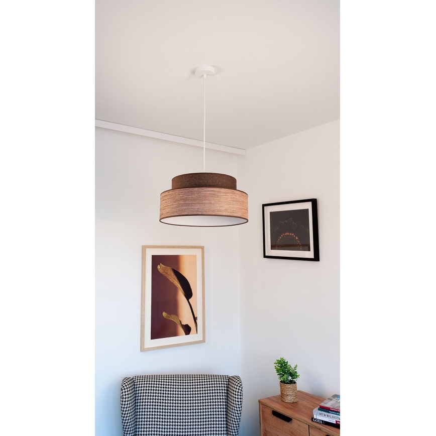 Hängeleuchte GRACE 1xE27/60W/230V braun/beige