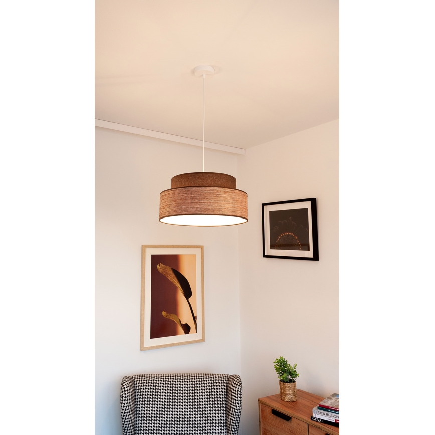Hängeleuchte GRACE 1xE27/60W/230V braun/beige