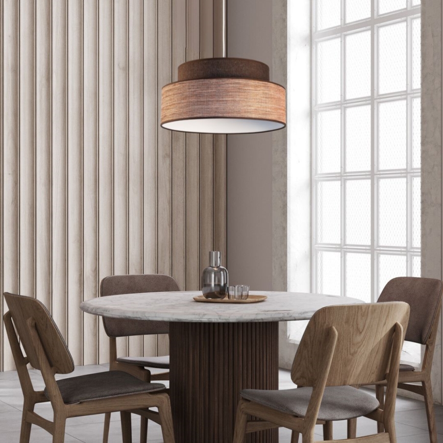 Hängeleuchte GRACE 1xE27/60W/230V braun/beige