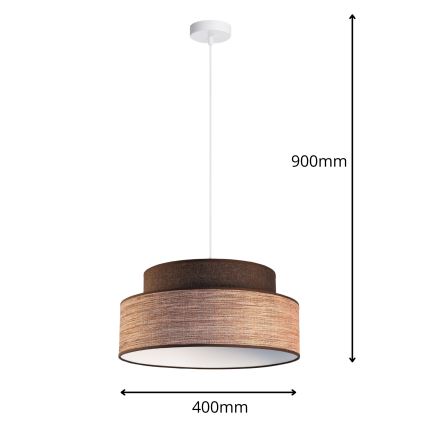 Hängeleuchte GRACE 1xE27/60W/230V braun/beige