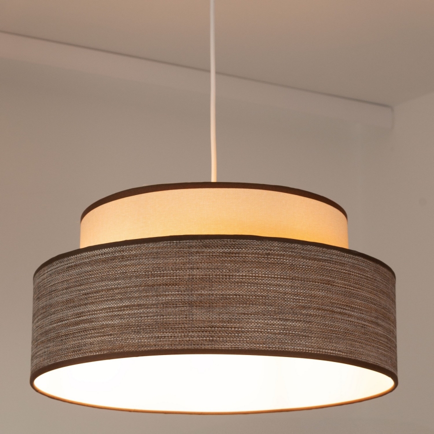 Hängeleuchte GRACE 1xE27/60W/230V cremefarben/braun