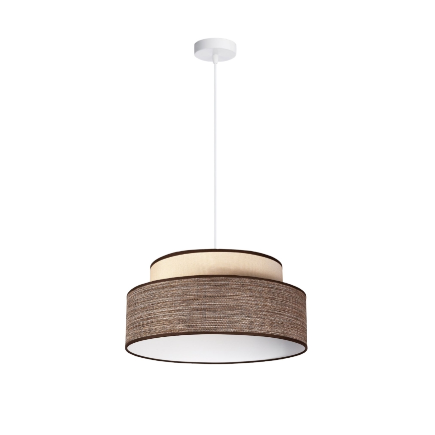 Hängeleuchte GRACE 1xE27/60W/230V cremefarben/braun