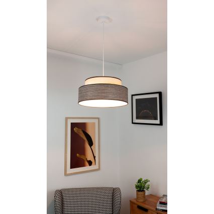 Hängeleuchte GRACE 1xE27/60W/230V cremefarben/braun