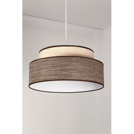Hängeleuchte GRACE 1xE27/60W/230V cremefarben/braun