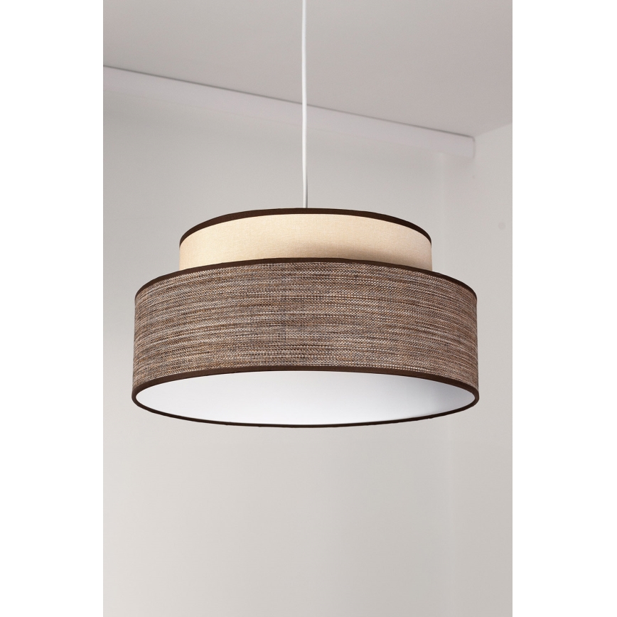 Hängeleuchte GRACE 1xE27/60W/230V cremefarben/braun