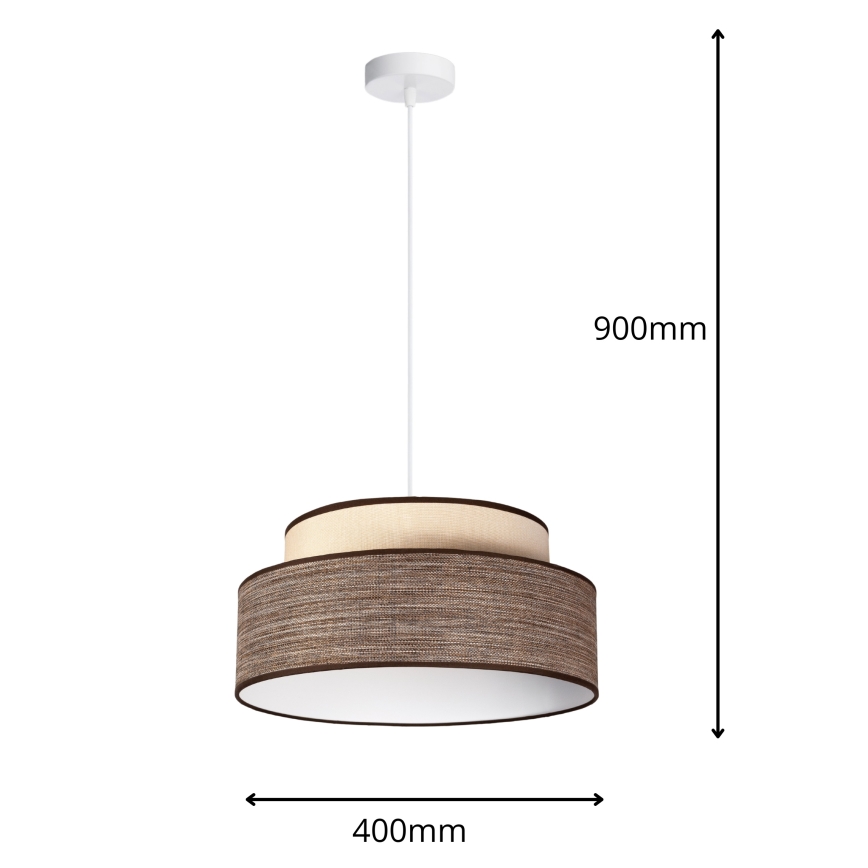 Hängeleuchte GRACE 1xE27/60W/230V cremefarben/braun