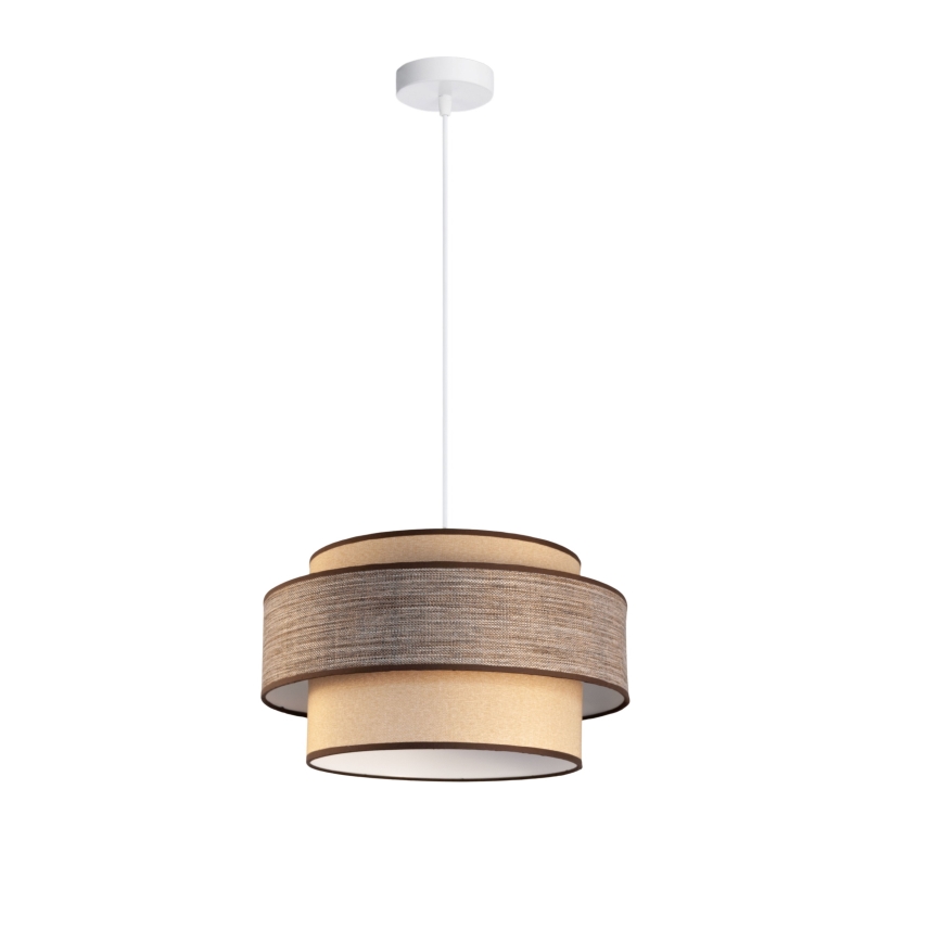 Hängeleuchte GRACE 1xE27/60W/230V d 40 cm beige/braun