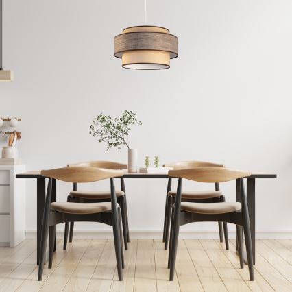 Hängeleuchte GRACE 1xE27/60W/230V d 40 cm beige/braun