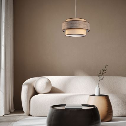 Hängeleuchte GRACE 1xE27/60W/230V d 40 cm beige/braun