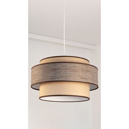 Hängeleuchte GRACE 1xE27/60W/230V d 40 cm beige/braun