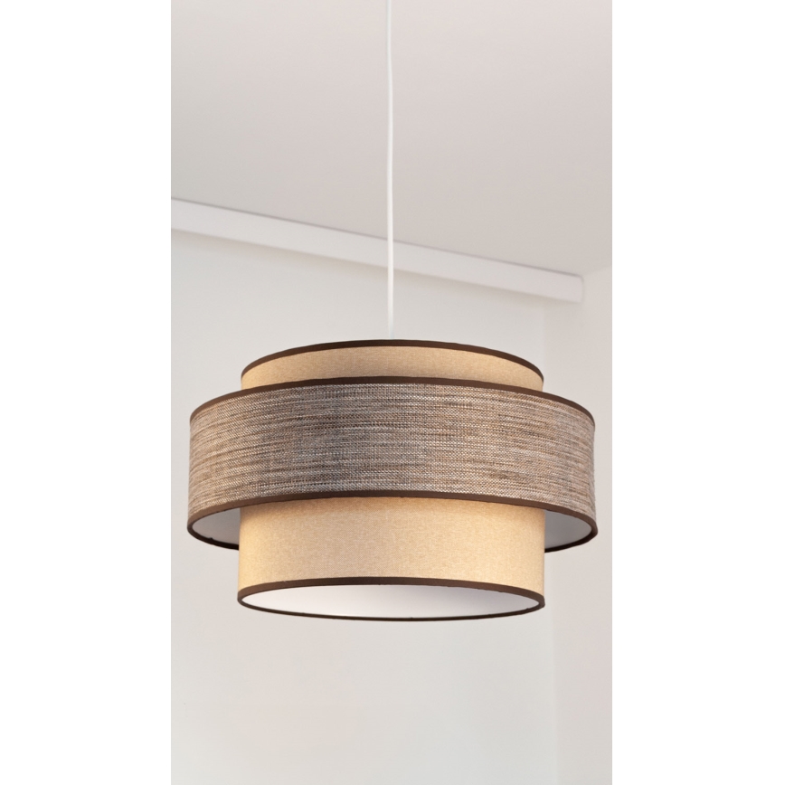Hängeleuchte GRACE 1xE27/60W/230V d 40 cm beige/braun
