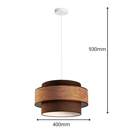 Hängeleuchte GRACE 1xE27/60W/230V d 40 cm braun/beige