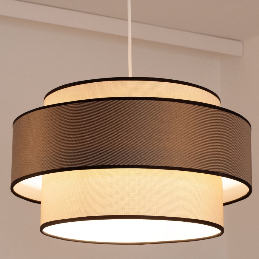 Hängeleuchte GRACE 1xE27/60W/230V d 40 cm cremefarben/braun