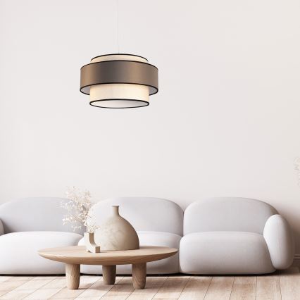 Hängeleuchte GRACE 1xE27/60W/230V d 40 cm cremefarben/braun