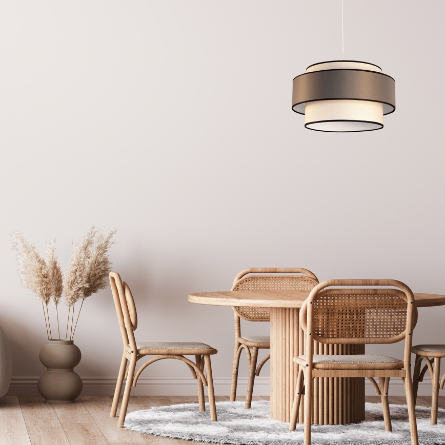 Hängeleuchte GRACE 1xE27/60W/230V d 40 cm cremefarben/braun