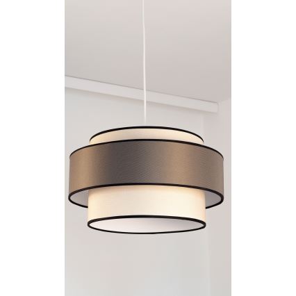 Hängeleuchte GRACE 1xE27/60W/230V d 40 cm cremefarben/braun