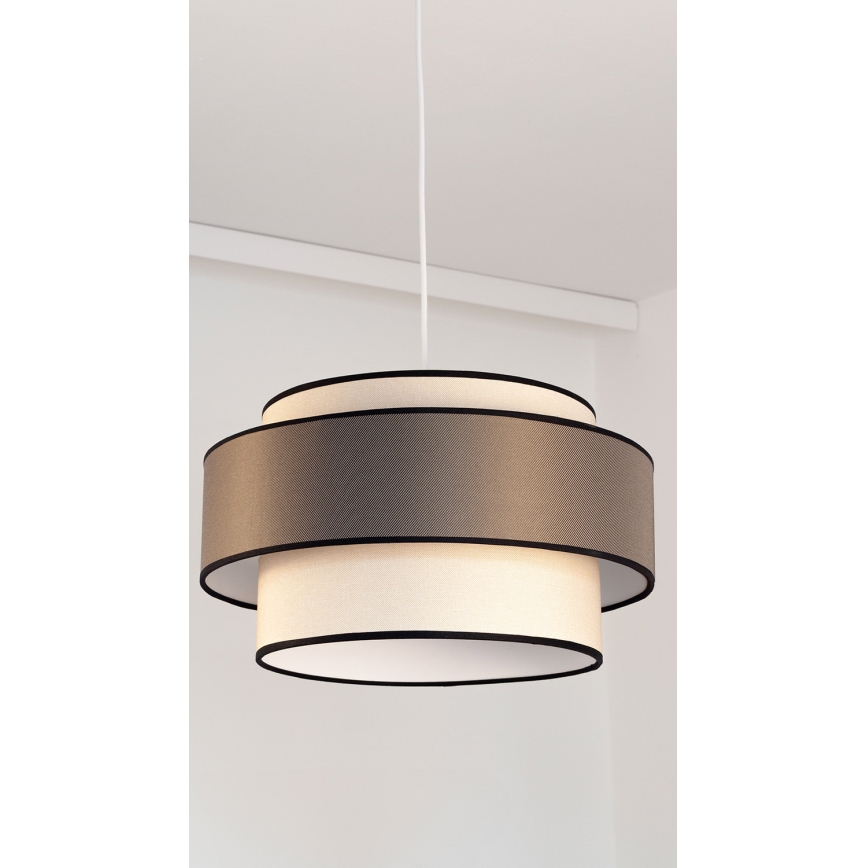 Hängeleuchte GRACE 1xE27/60W/230V d 40 cm cremefarben/braun