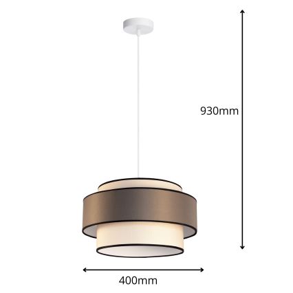 Hängeleuchte GRACE 1xE27/60W/230V d 40 cm cremefarben/braun