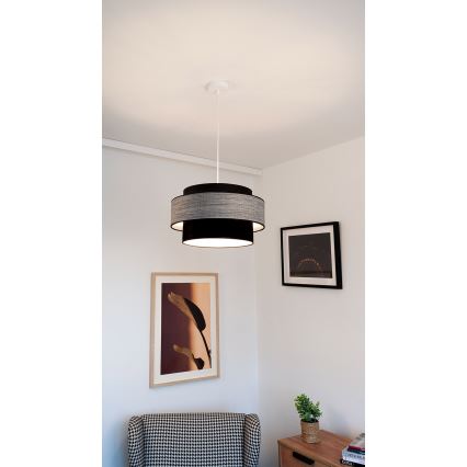 Hängeleuchte GRACE 1xE27/60W/230V d 40 cm schwarz/grau