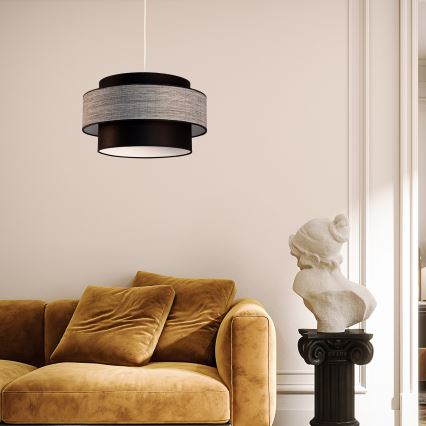 Hängeleuchte GRACE 1xE27/60W/230V d 40 cm schwarz/grau