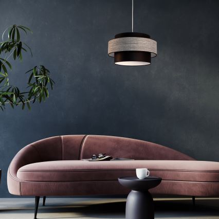 Hängeleuchte GRACE 1xE27/60W/230V d 40 cm schwarz/grau