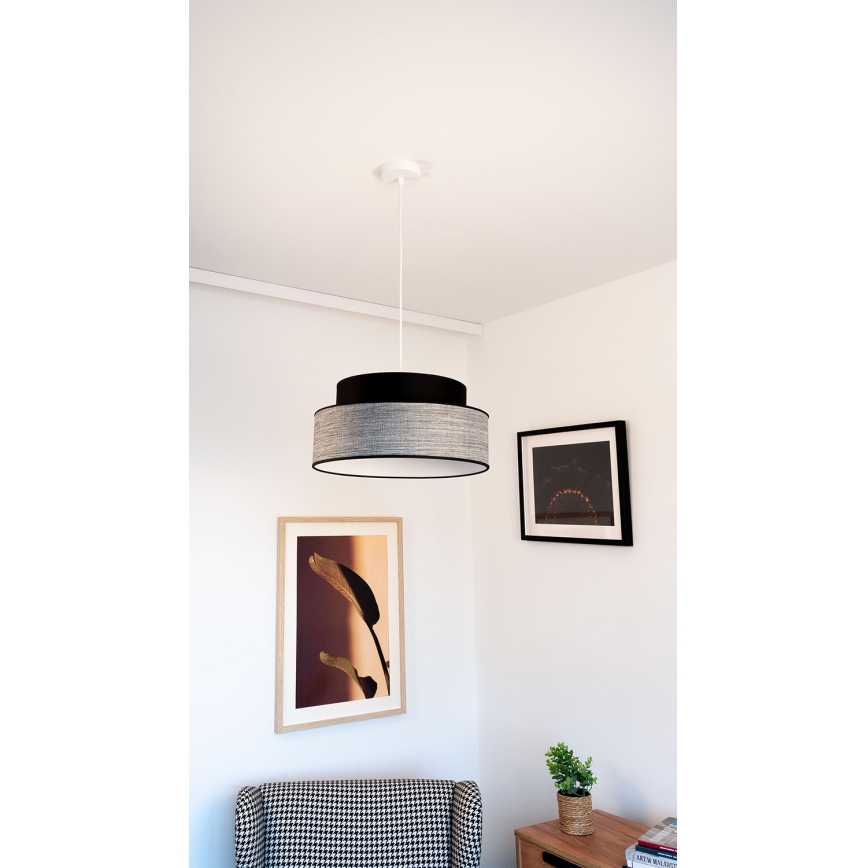 Hängeleuchte GRACE 1xE27/60W/230V schwarz/grau