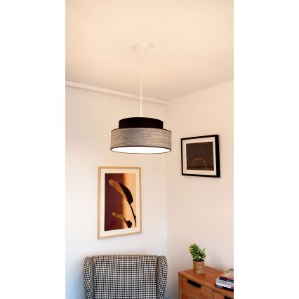 Hängeleuchte GRACE 1xE27/60W/230V schwarz/grau