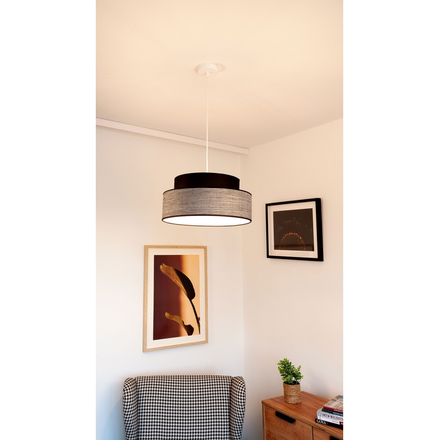 Hängeleuchte GRACE 1xE27/60W/230V schwarz/grau