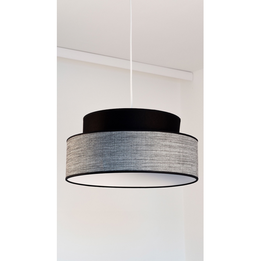 Hängeleuchte GRACE 1xE27/60W/230V schwarz/grau