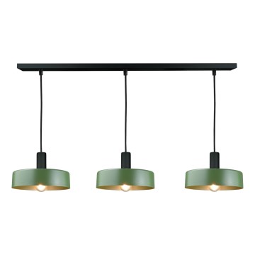 Hängeleuchte HAKI 3xE27/60W/230V grün/schwarz