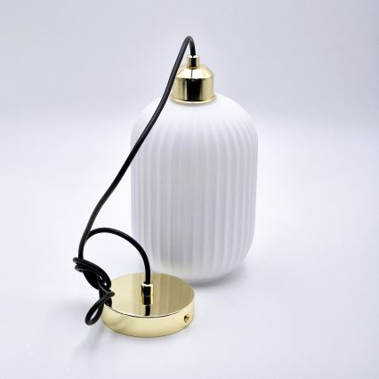 Hängeleuchte HARMA 1xE27/15W/230V d 14 cm weiß/golden